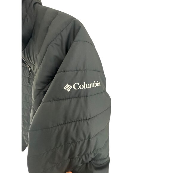 Columbia Women's Black Powder Lite Jacket Coat Size M *Logo* Omni-Heat Pockets - Picture 2 of 12
